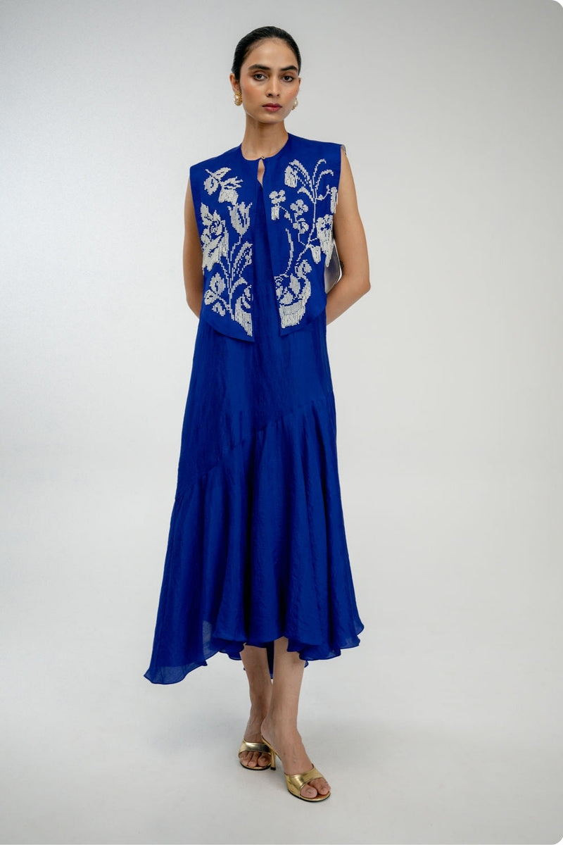Dear One Set mulberry silk dress by Ode to Odd in blue for women in Singapore