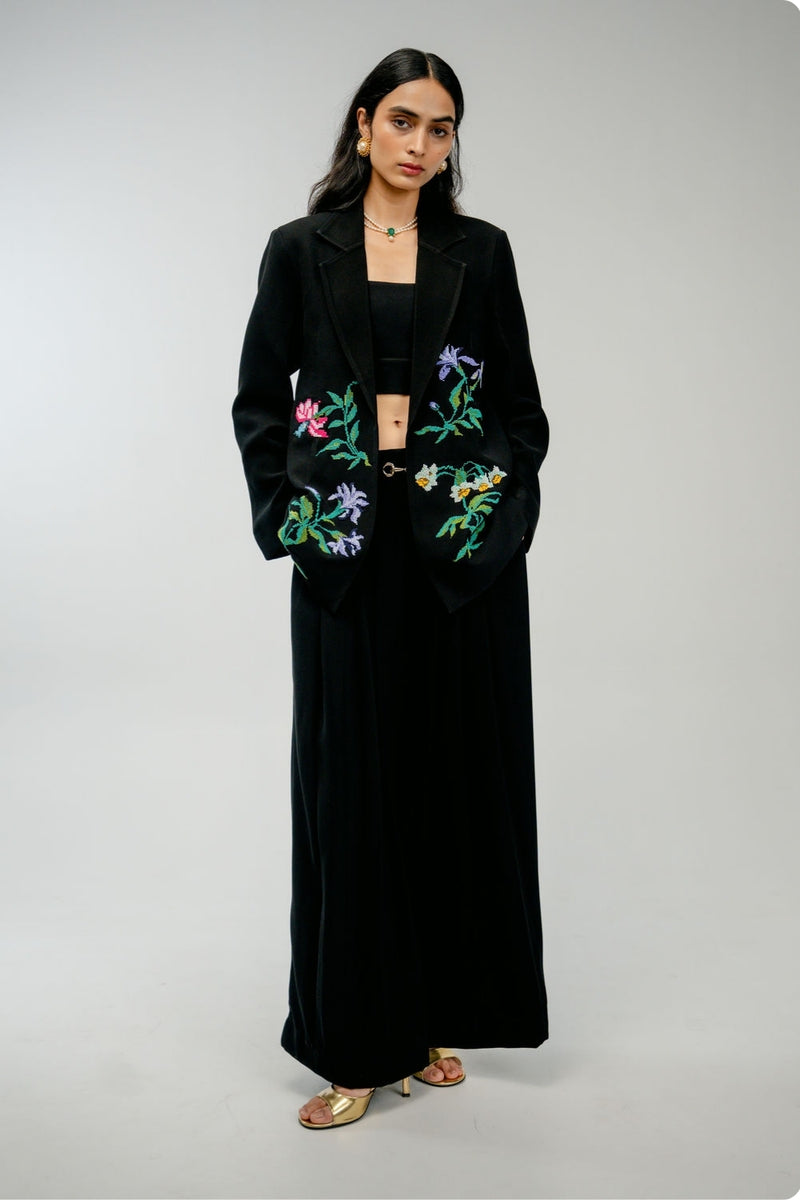 Still Loved Set japanese crepe co-ord set by Ode to Odd in black for women in Singapore