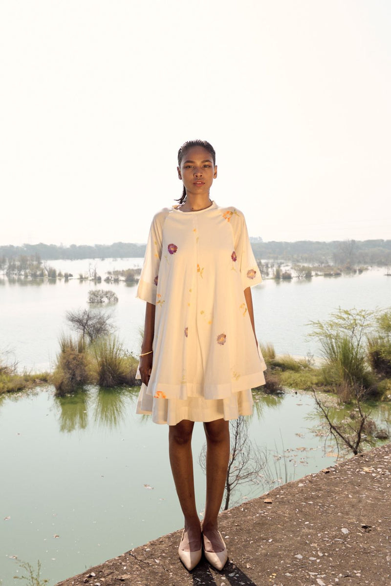 Starling dress cotton by Khara Kapas in white for women in Singapore