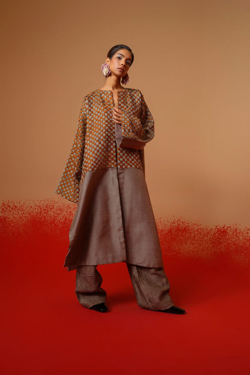 Petal Pants-Grey mysore silk pants/trousers by Stoique in grey for women in Singapore