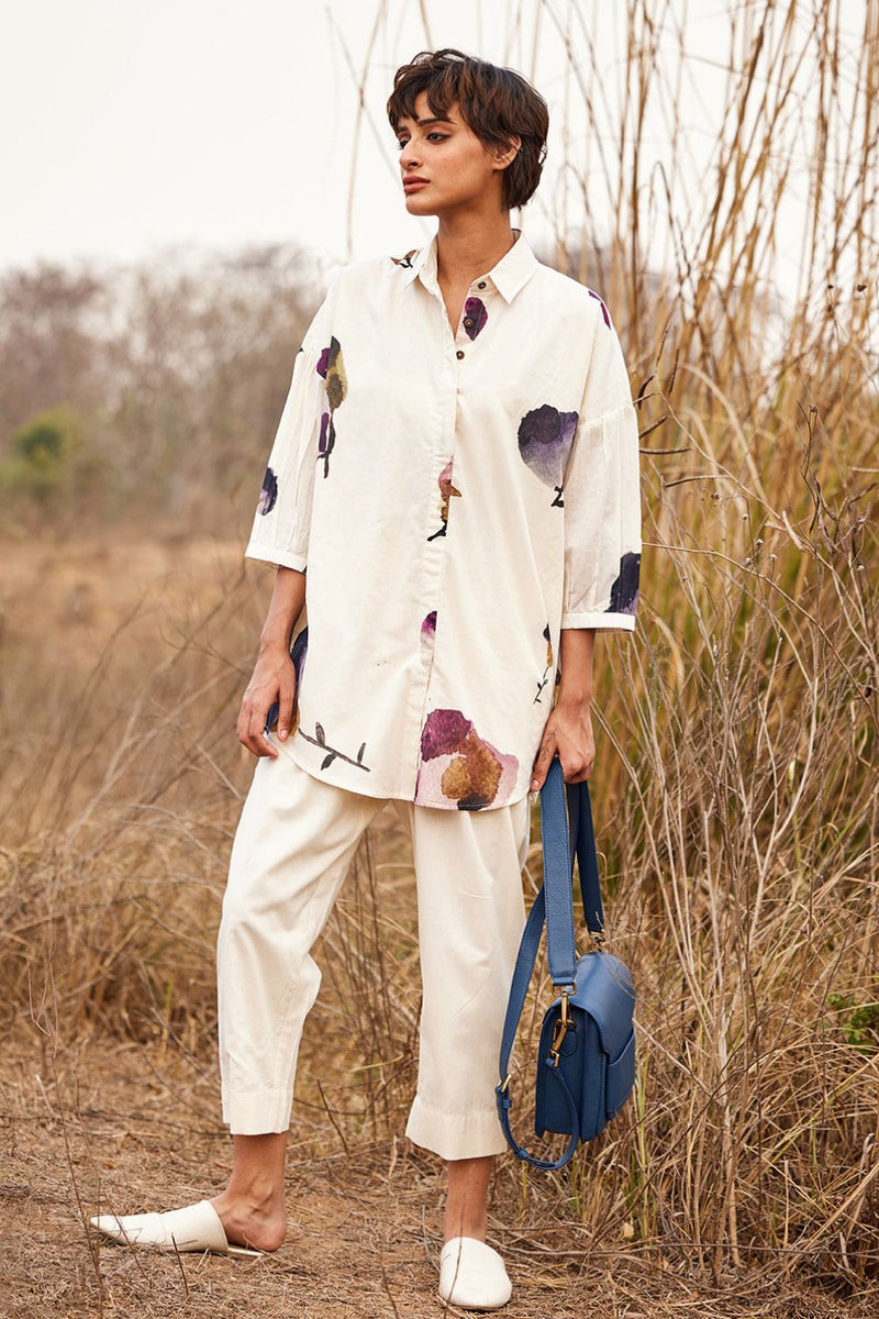 Cascade fling co ord set cotton by Khara Kapas in white for women in Singapore