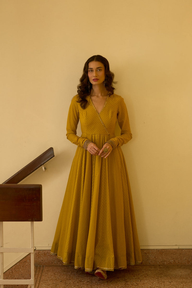 Sital Kurta chanderi kurta/kurta set by SWATTI KAPOOR in yellow for women in Singapore