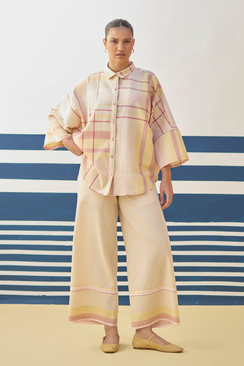 Cara Check Linen Co-ord Set
- Sand linen by Manan in natural color for women in Singapore
