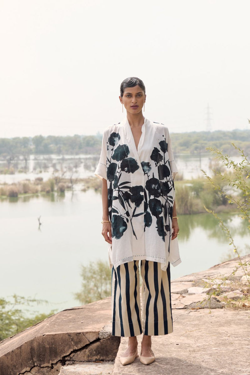 Hyacinth co-ord set cotton by Khara Kapas in blue for women in Singapore