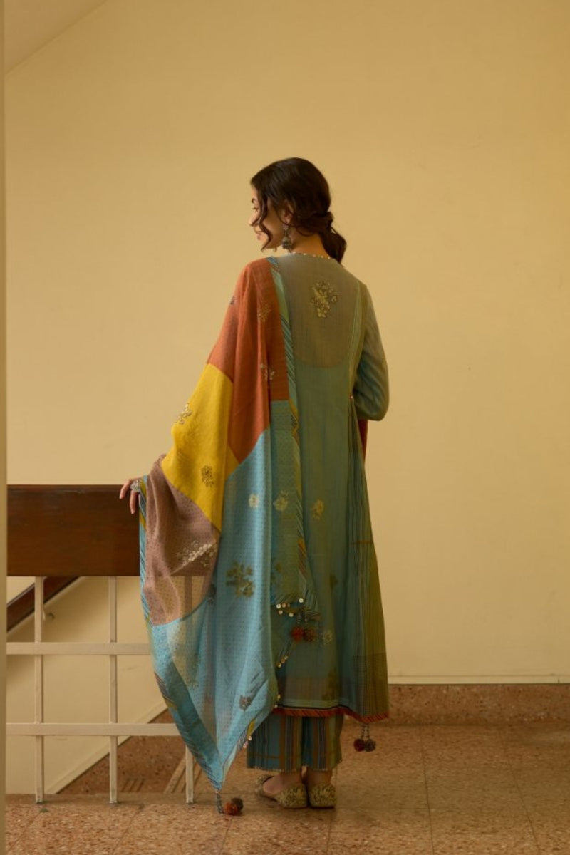Raji Dupatta chanderi dupatta by SWATTI KAPOOR in multi-color for women in Singapore