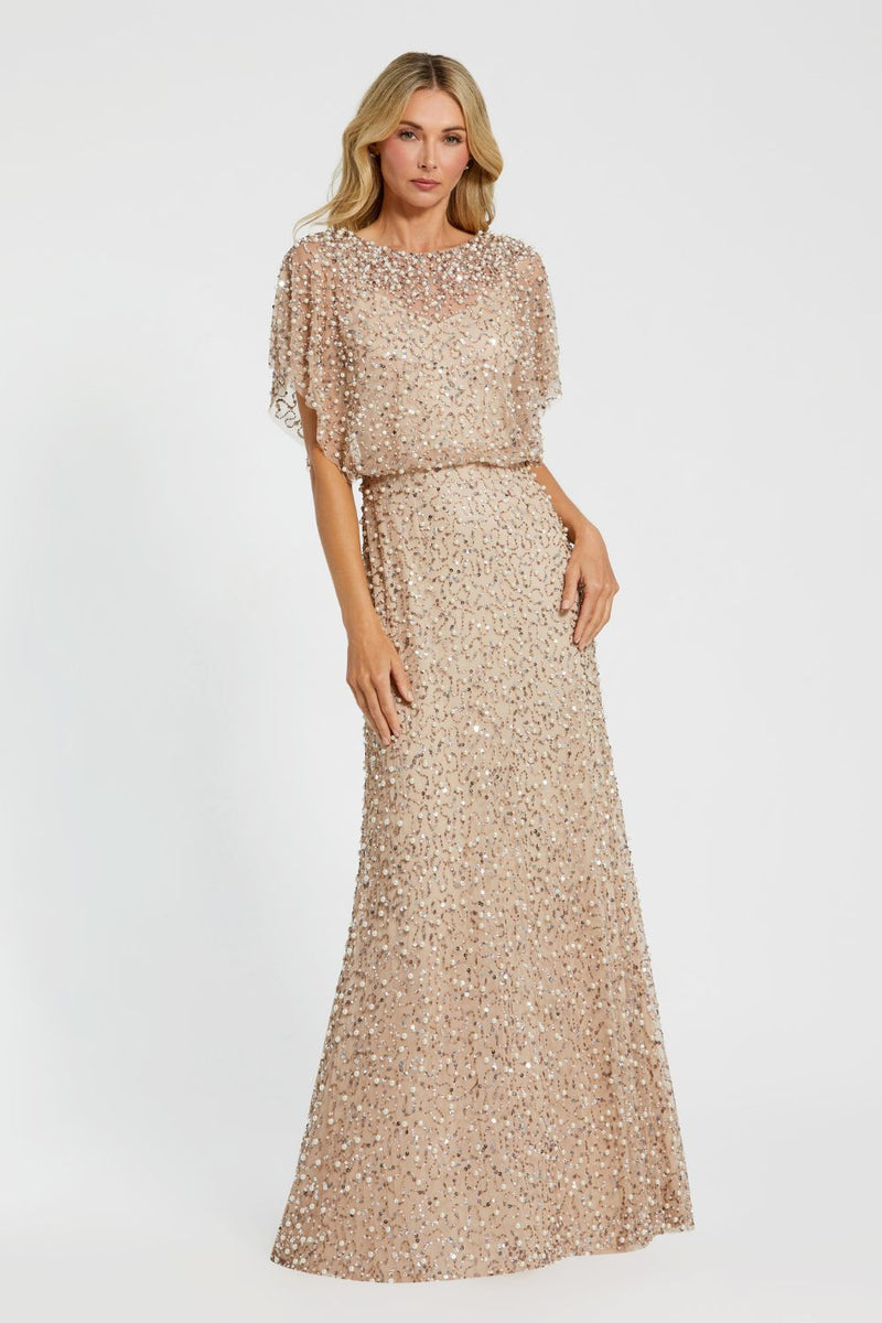 MD-14523 Aline Gown-Beige by Mac Duggal in beige color for women in Singapore