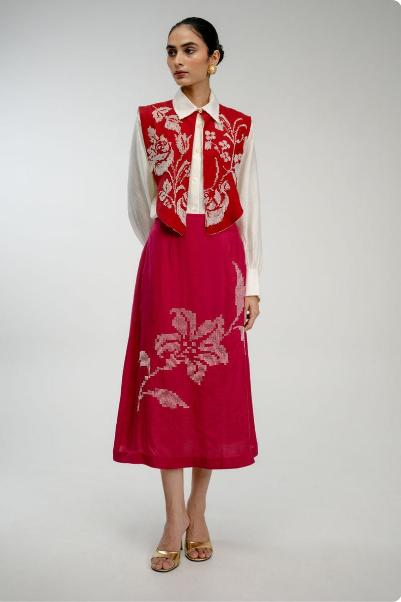 From Before Set mulberry silk co-ord set by Ode to Odd in red for women in Singapore