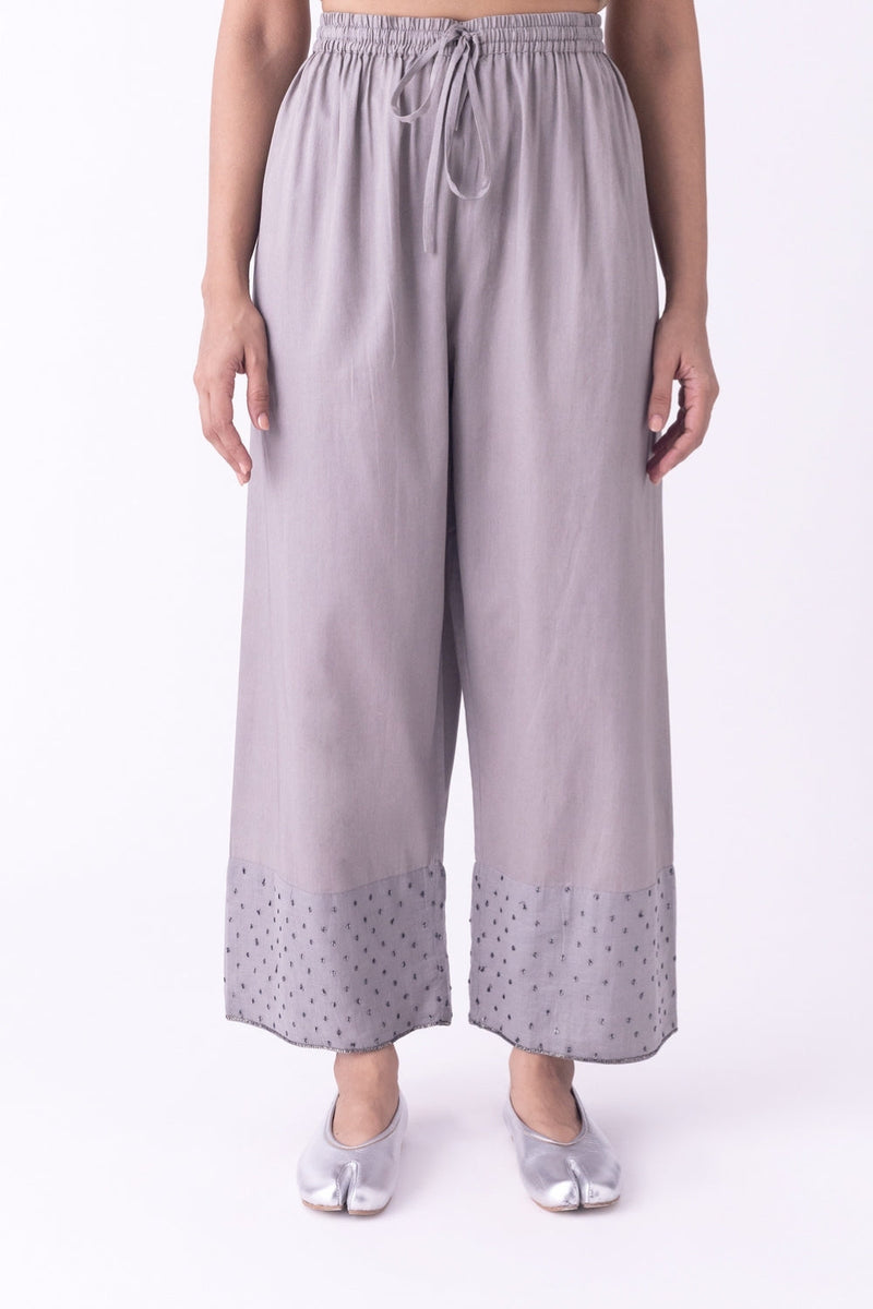 Vritika-Pyjama cotton satin pyjama/salwar by Shades of India in grey for women in Singapore