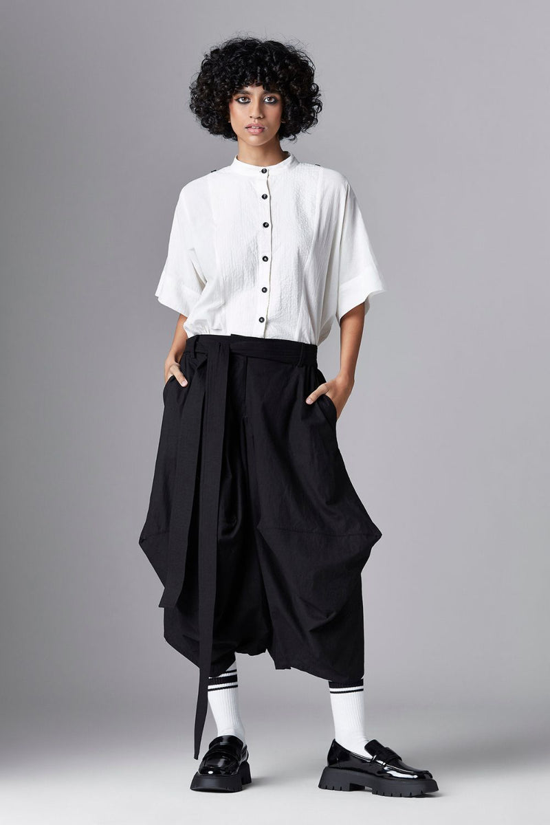 AXEL TROUSERS cotton Pants/Trousers by Chola in black color for women in Singapore