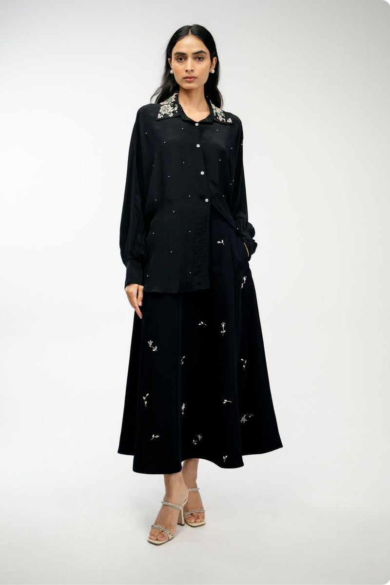 Yours Always Set crepe co-ord set by Ode to Odd in black for women in Singapore