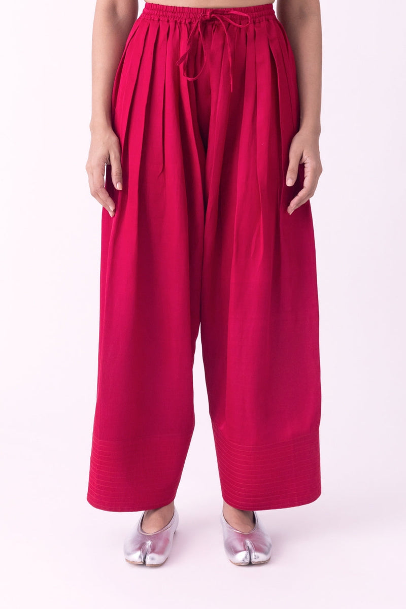 Vanya-Salwar linen blend pyjama/salwar by Shades of India in pink for women in Singapore