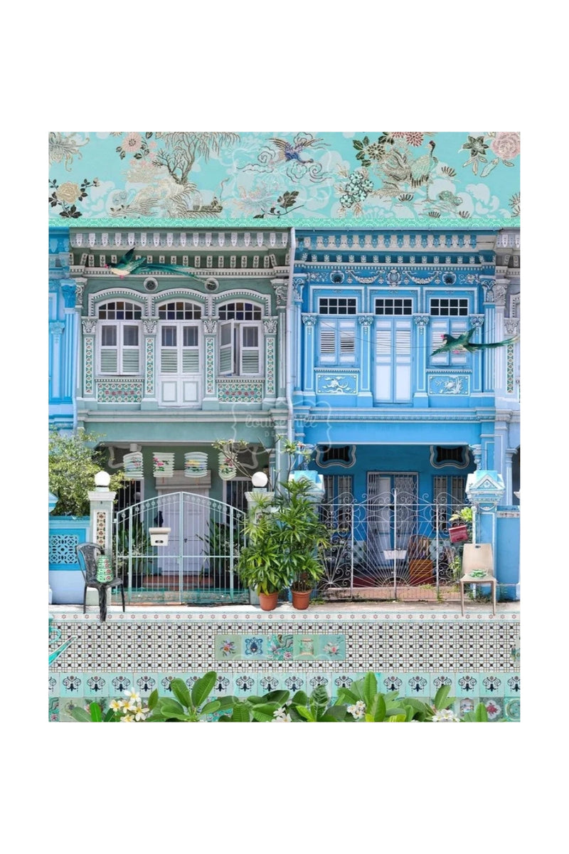 Shophouse Trio in Emerald Greens & Blues