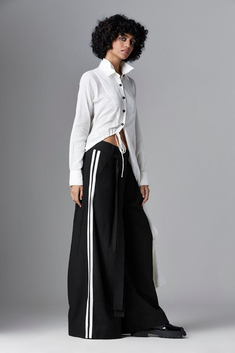 UMBRA TROUSERS poplin Pants/Trousers by Chola in black color for women in Singapore