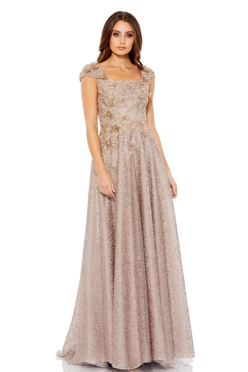 MD-11188 Flared Gown-Brown by Mac Duggal in brown color for women in Singapore