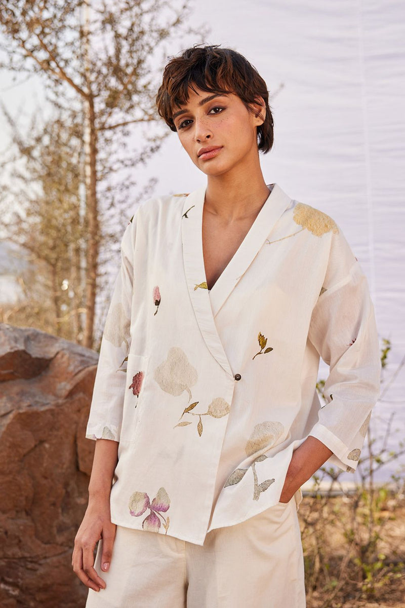 Ruyi Top cotton by Khara Kapas in white for women in Singapore