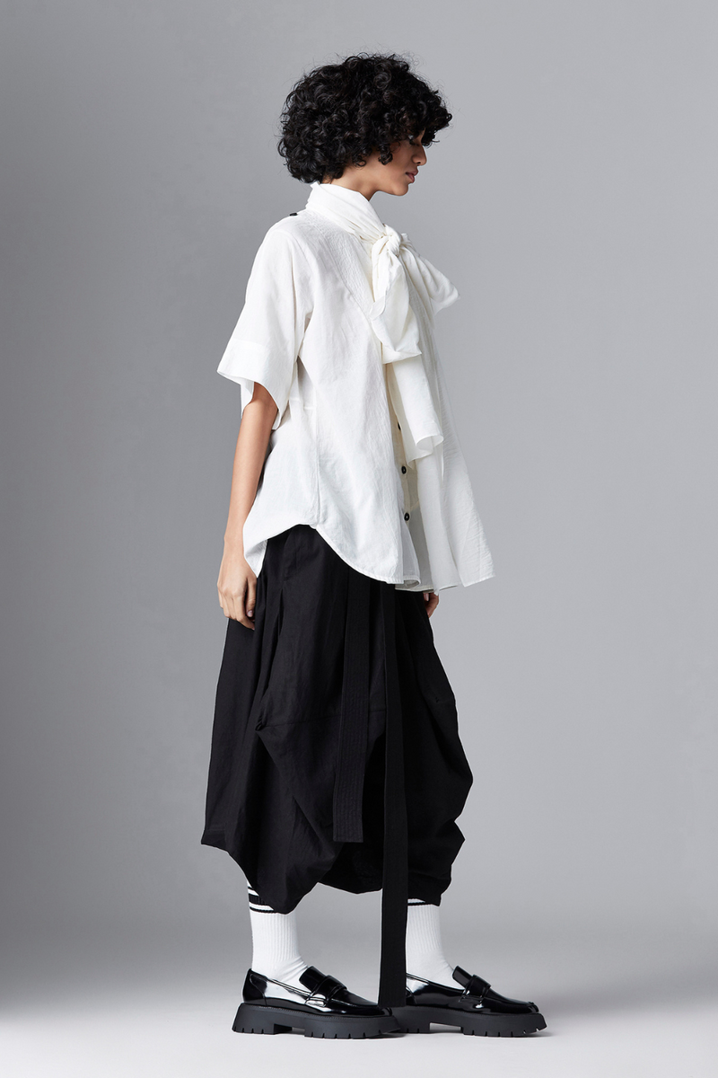 AYLIN SHIRT cotton Tops and Shirts by Chola in white color for women in Singapore
