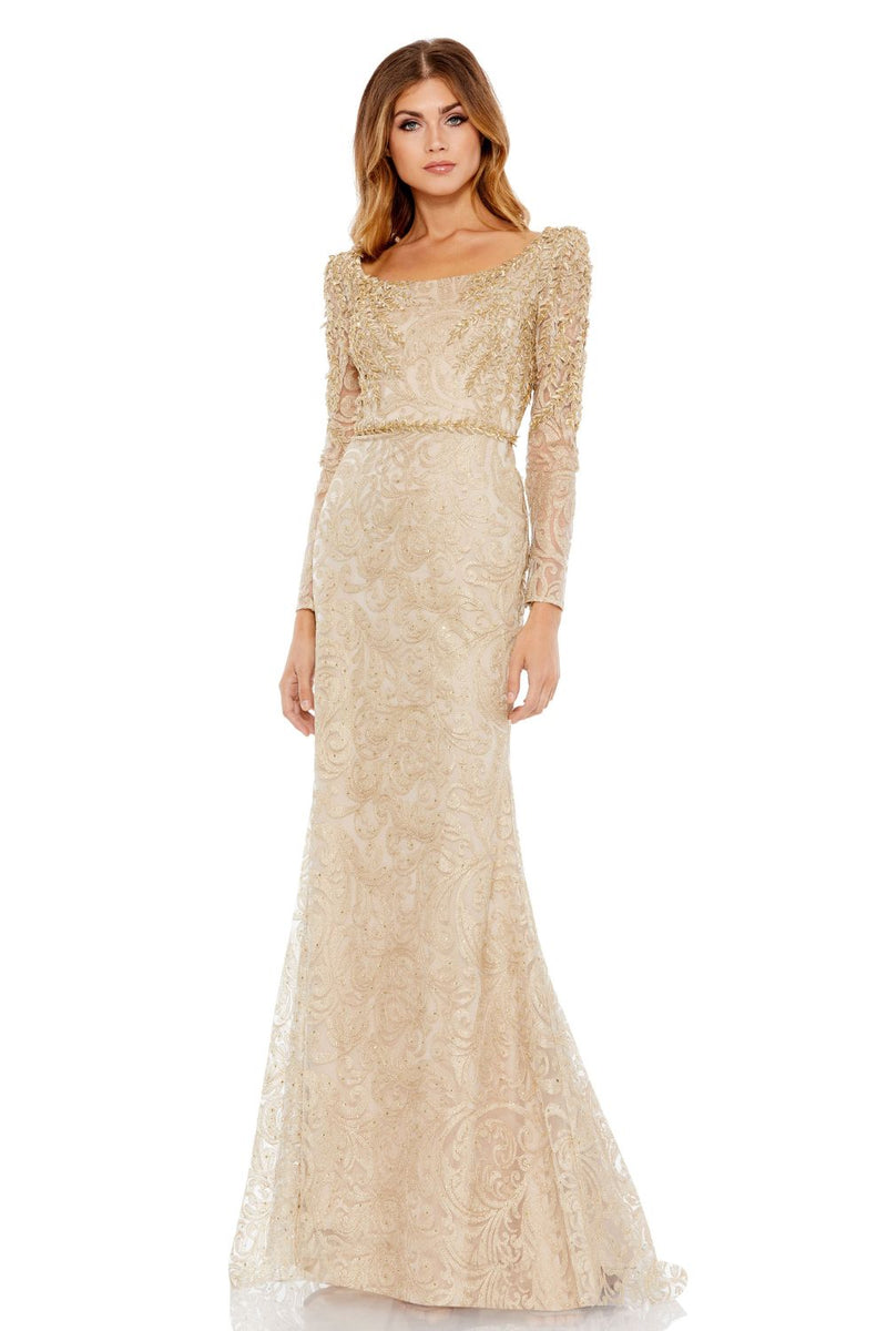 MD-11187 Mermaid Long Gown-Gold by Mac Duggal in gold color for women in Singapore