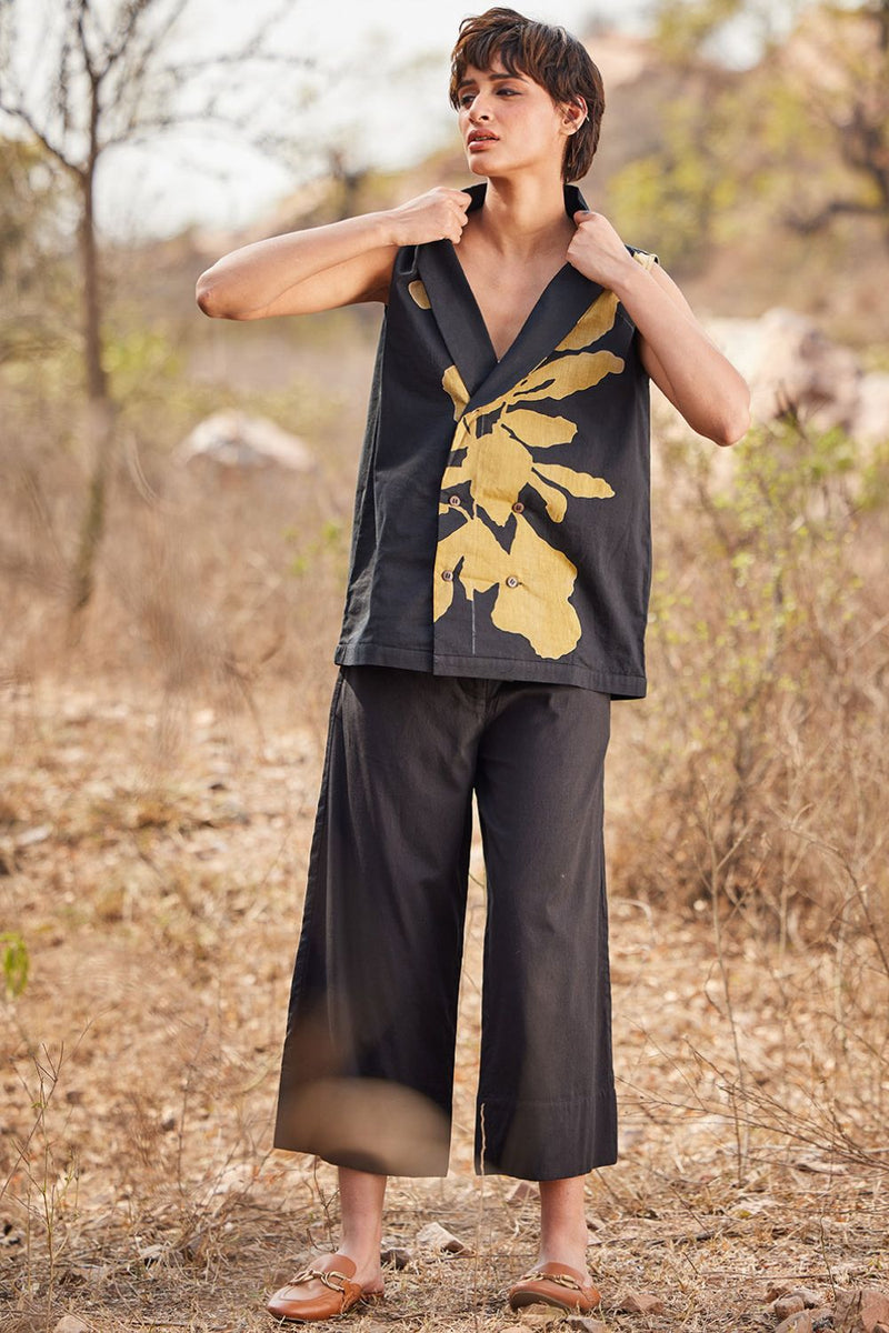 Coturnix co ord set cotton by Khara Kapas in black for women in Singapore