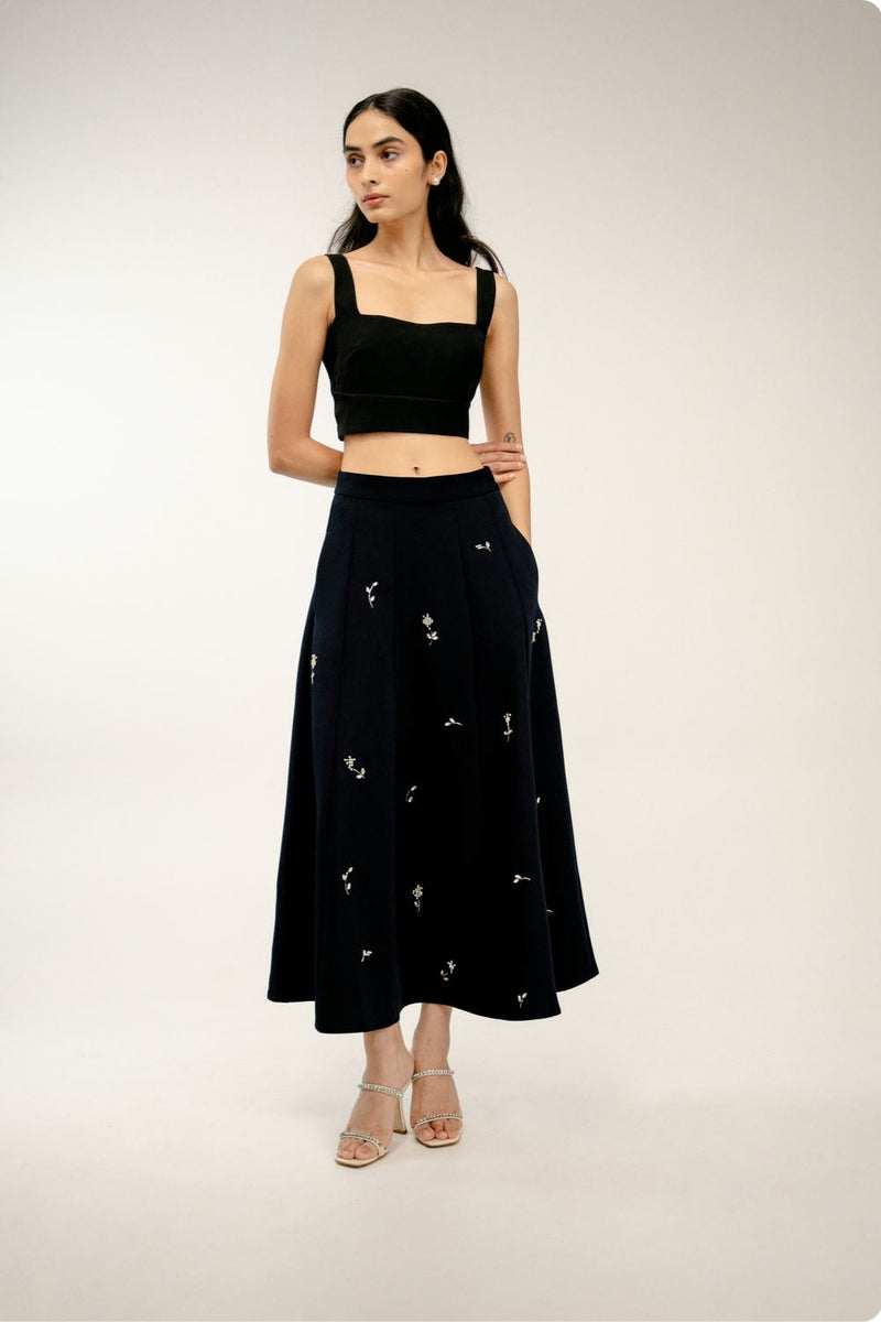 In Between Skirt japanese crepe skirt by Ode to Odd in black for women in Singapore