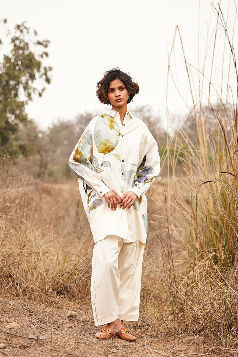 Shuchi Salwar pants cotton by Khara Kapas in white for women in Singapore