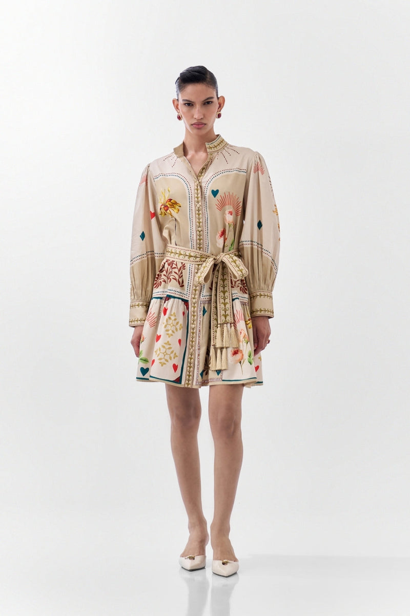 Celia Mini-Postcards And Petals cotton dress by NOIB in multi-color for women in Singapore