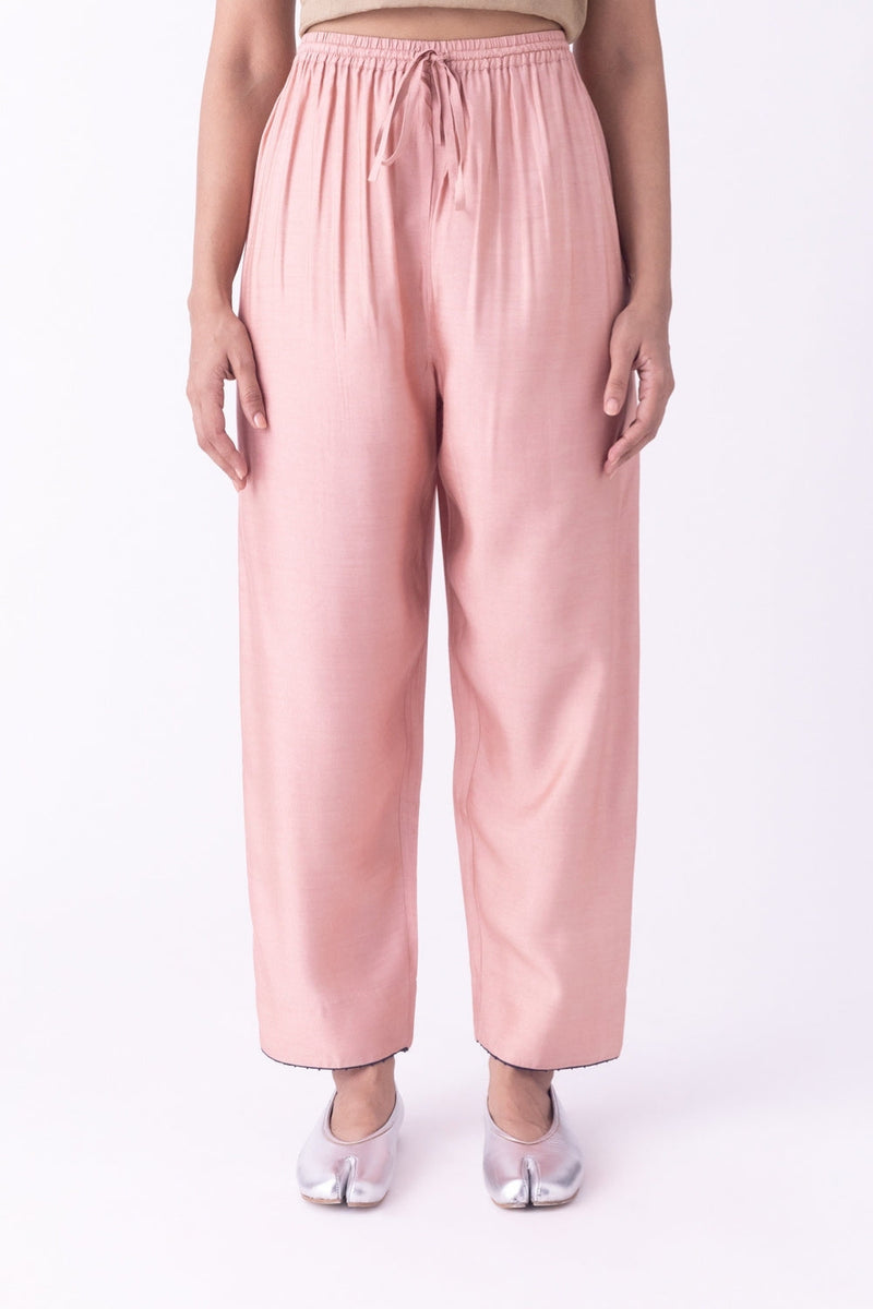 Mudiwa-Pyjama linen blend pyjama/salwar by Shades of India in beige for women in Singapore