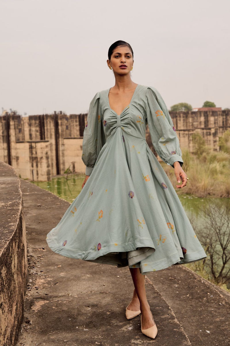 Pepla dress cotton by Khara Kapas in blue for women in Singapore