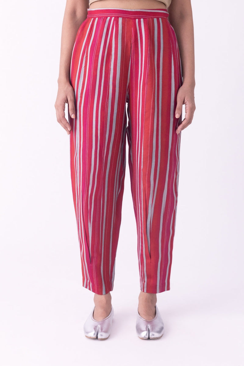 Beej-Pant silk blend pyjama/salwar by Shades of India in red for women in Singapore