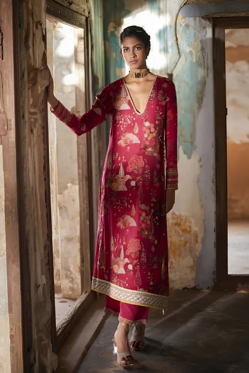 Nadira Magenta Kurta Set