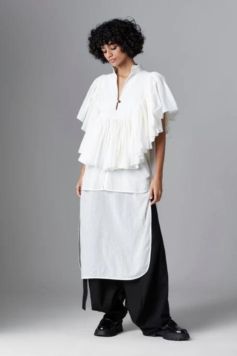 AMARIS SHIRT cotton Tops and Shirts by Chola in white color for women in Singapore