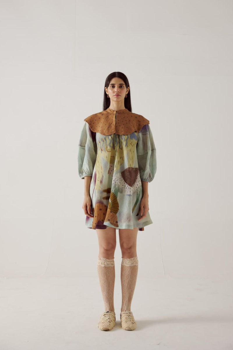 Kai Dress-Mirage linen by CORD in multi for women in Singapore