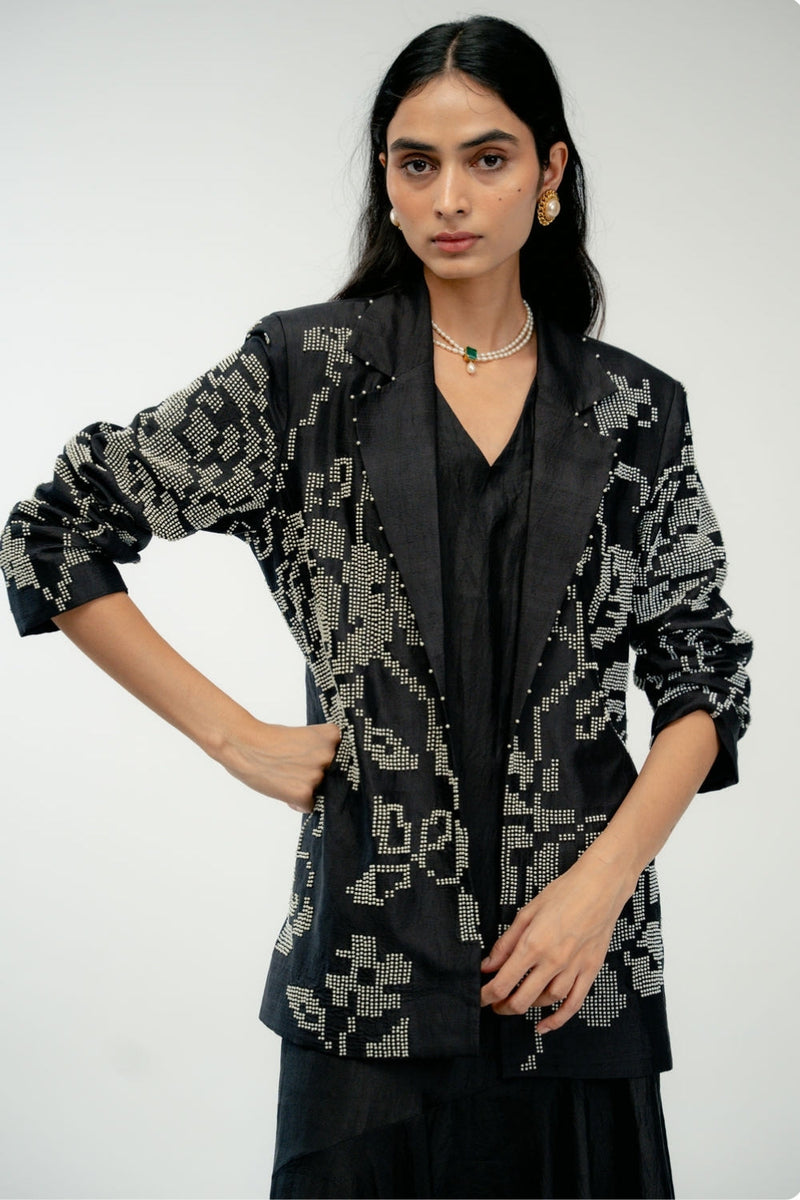 The Promise Jacket mulberry silk jacket/overlay by Ode to Odd in black for women in Singapore
