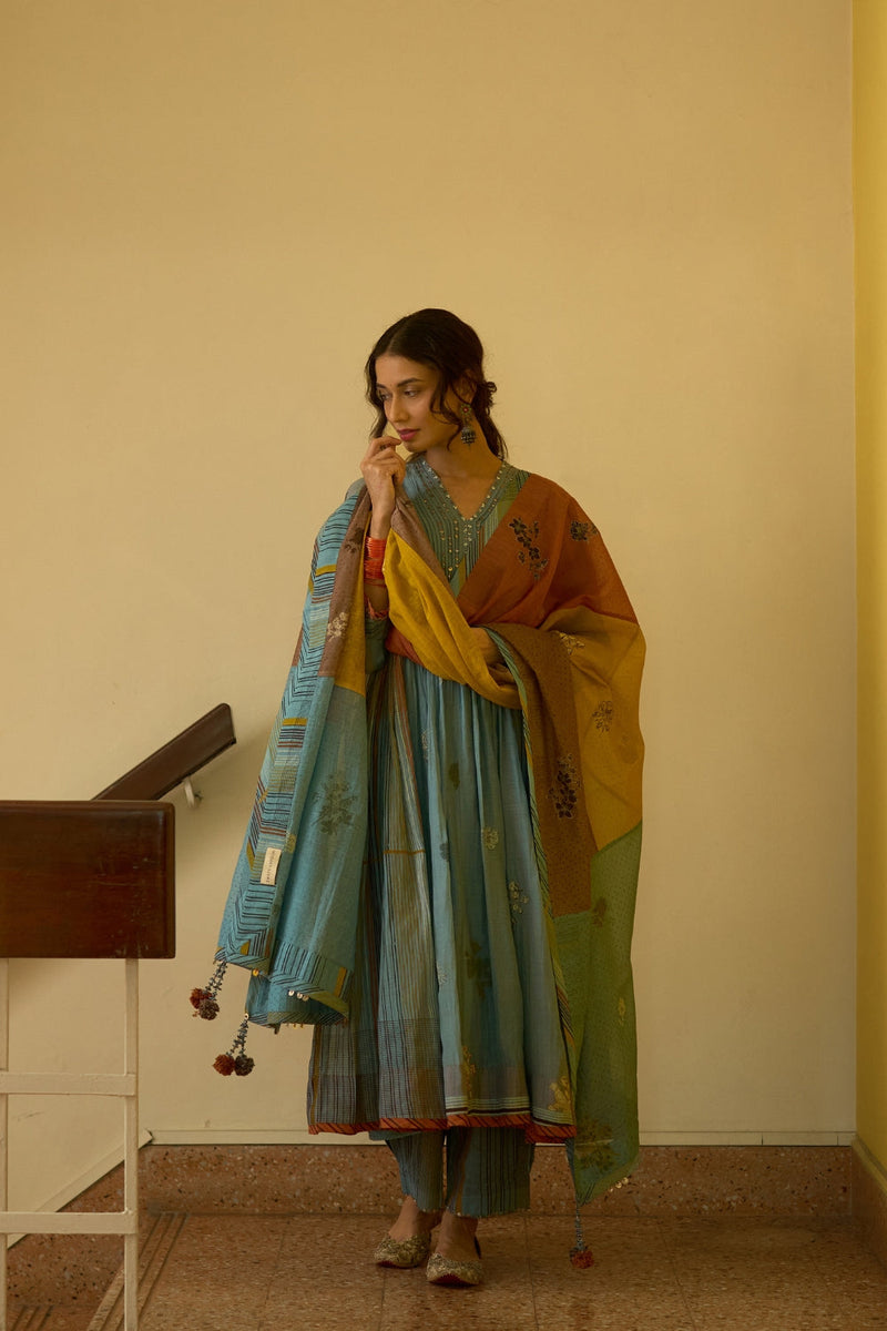 Raji Dupatta chanderi dupatta by SWATTI KAPOOR in multi-color for women in Singapore