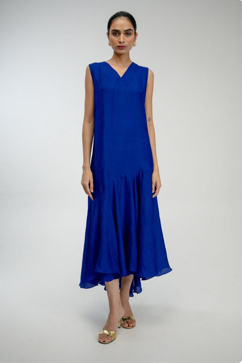 Dear Diary Dress mulberry silk dress by Ode to Odd in blue for women in Singapore