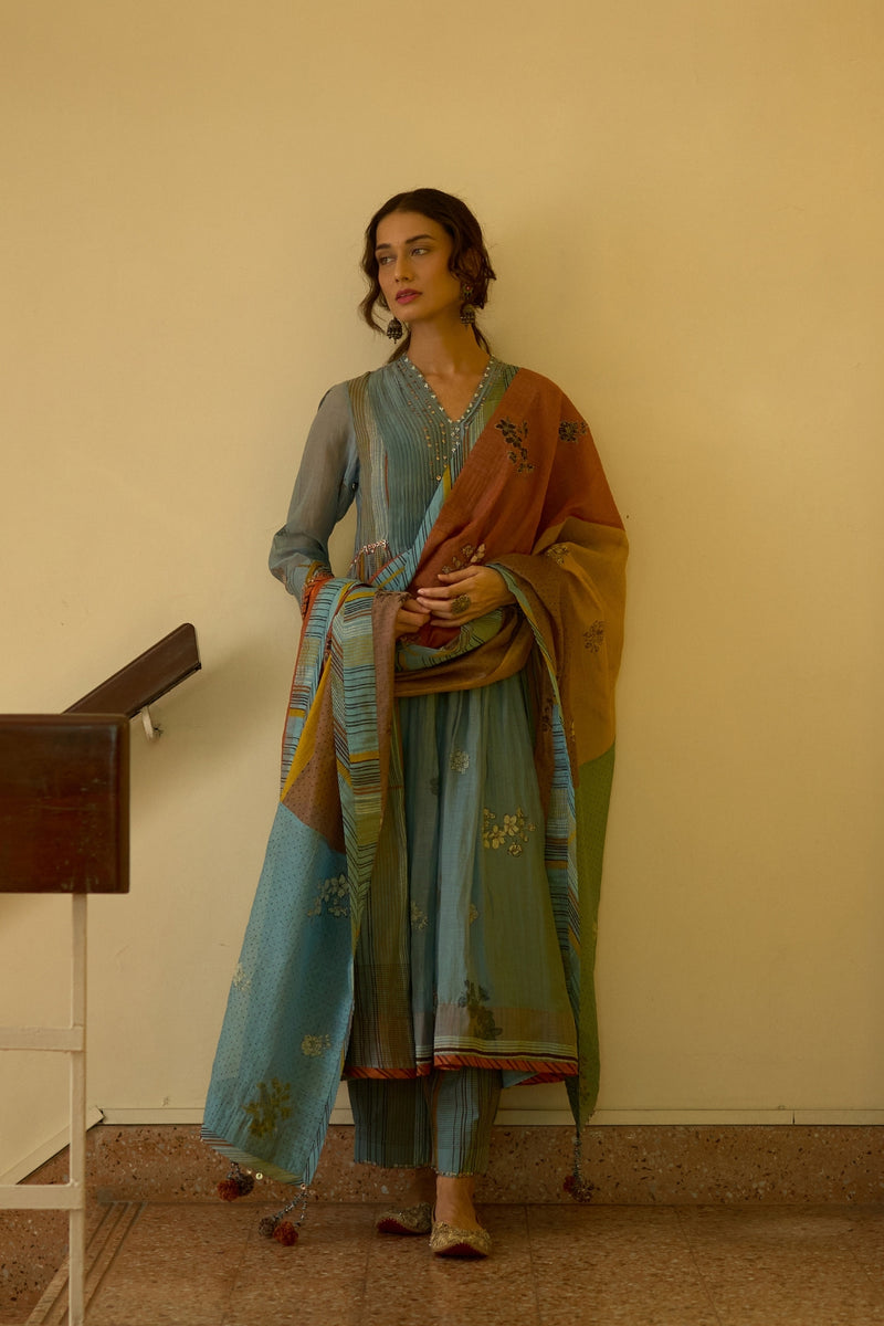 Raji Dupatta chanderi dupatta by SWATTI KAPOOR in multi-color for women in Singapore