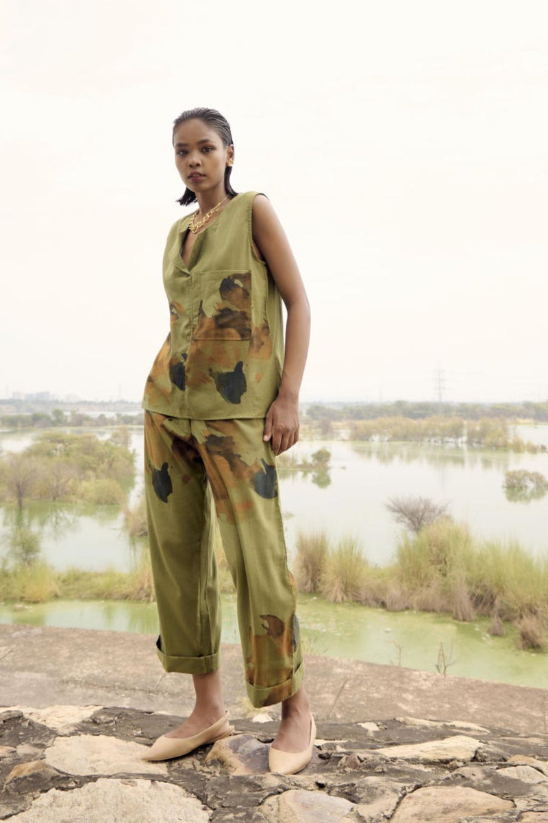 Warbler co-ord set cotton by Khara Kapas in multi for women in Singapore