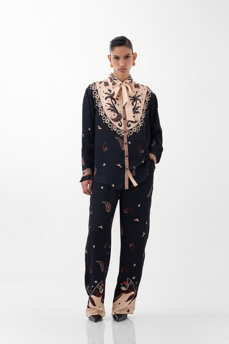 Thais Pants-Nocturnal Jungle viscose Pants by NOIB in multi-color for women Worldwide