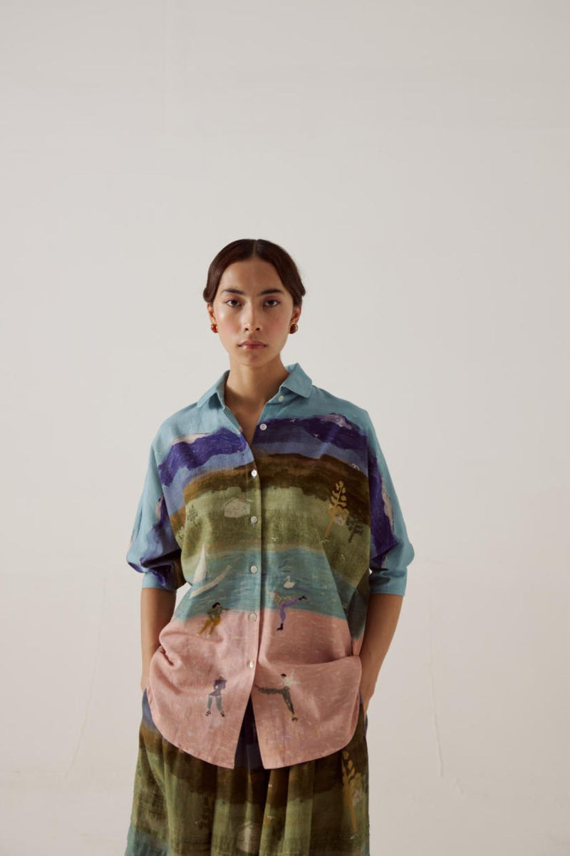 Kiera Shirt-Skater cotton by CORD in multi for women in Singapore