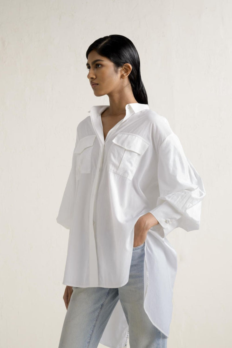 TENGA POPLIN SHIRT 100% cotton Buy TENGA POPLIN SHIRT from C&W | Tops And Shirts for Women by Ituvana in white color for women in Singapore