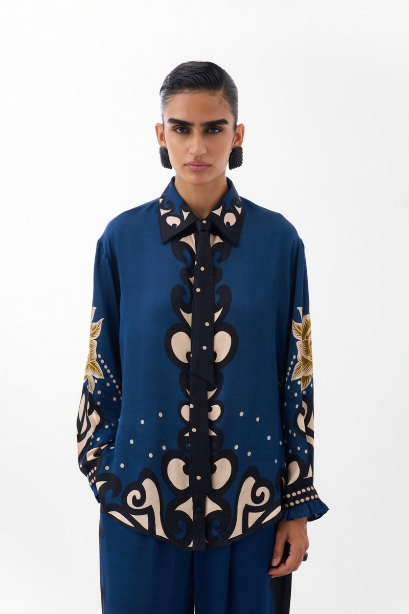 Iris Shirt-Old Rose viscose Shirt by NOIB in multi-color for women Worldwide