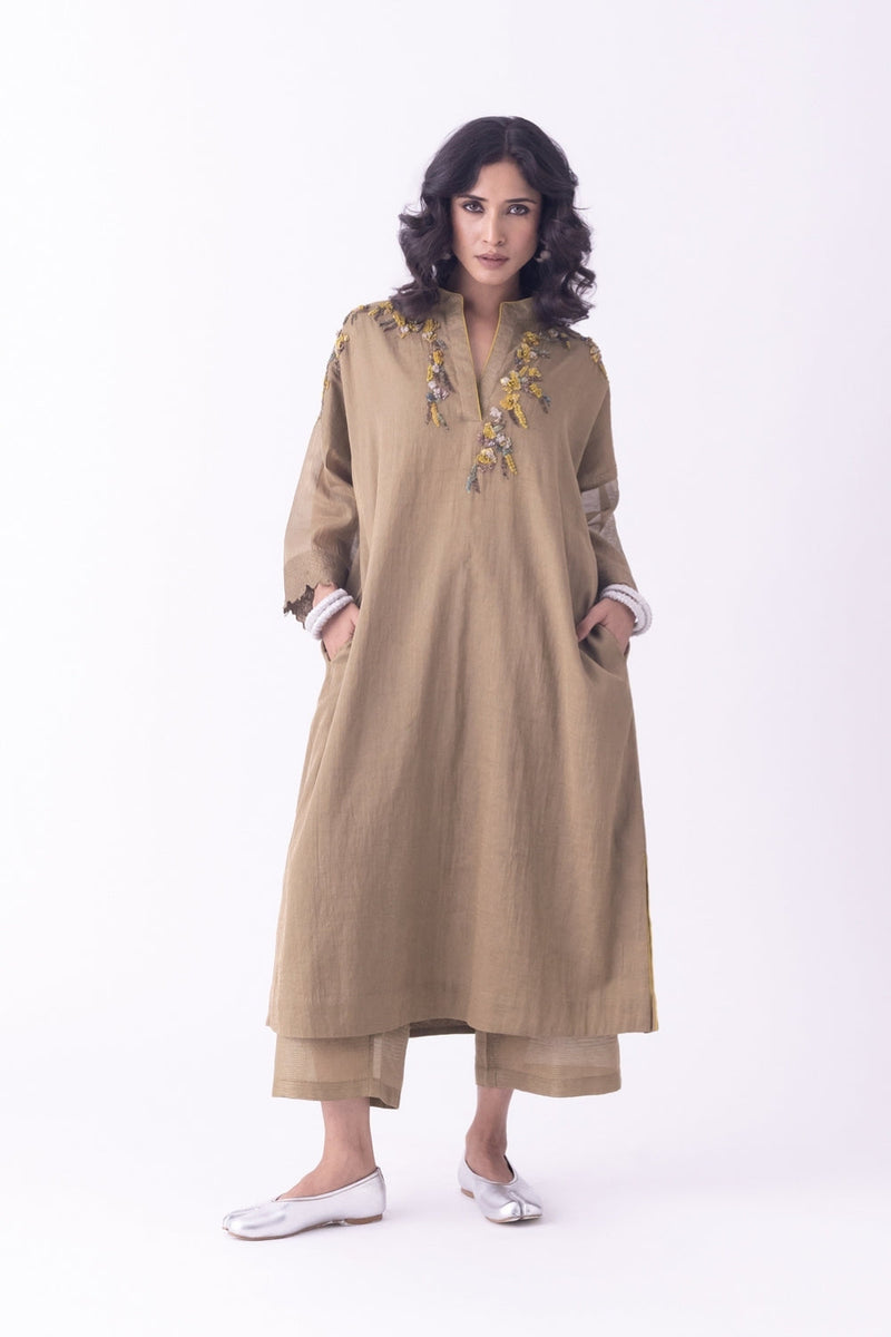 Kor-Kaftan tissue indo-western by Shades of India in grey for women in Singapore