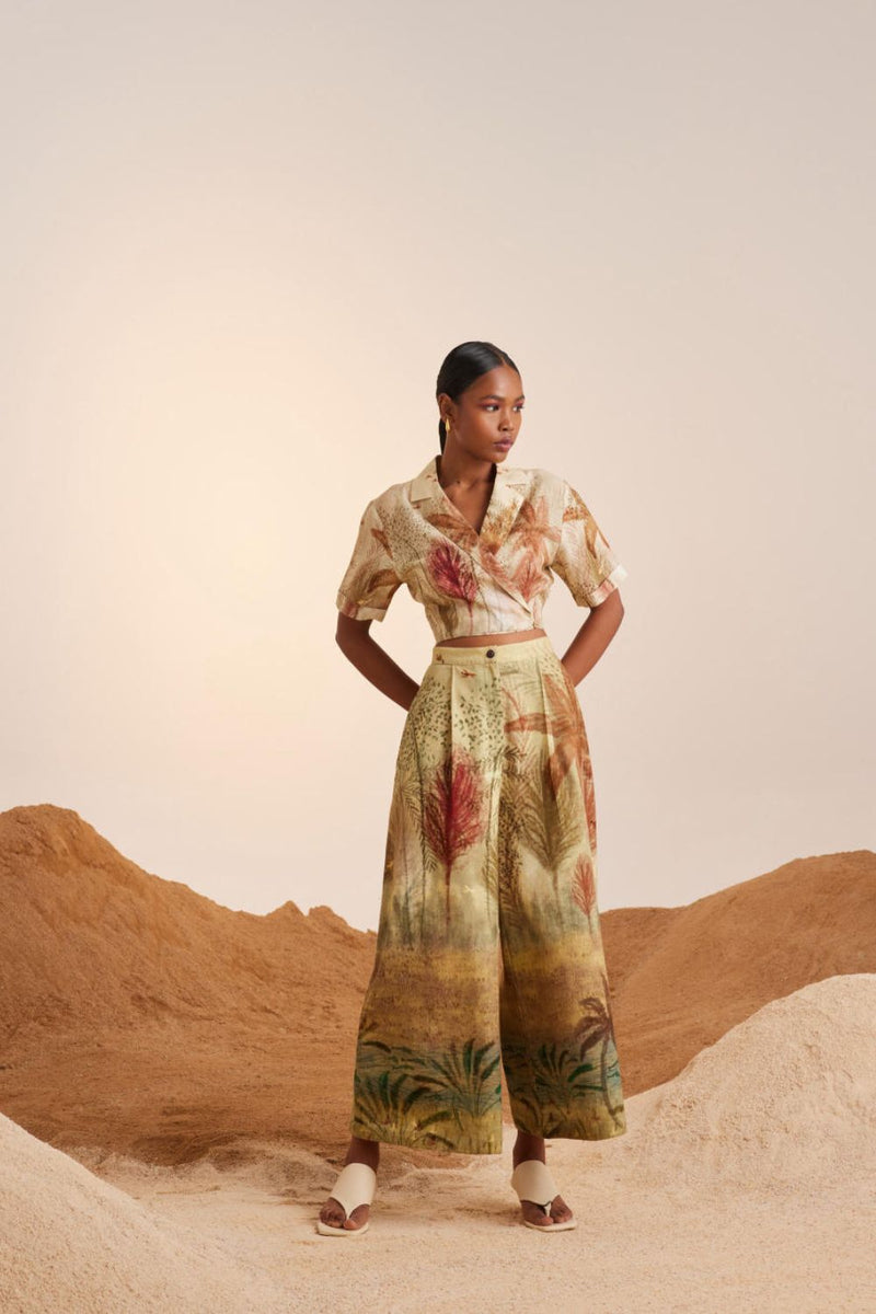 Wide leg pants -Woods cotton Bottoms by CORD for women in Singapore