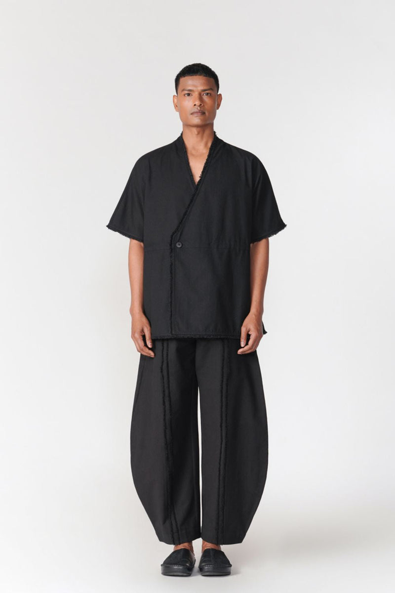 Komo Set co-ord set by Turn Black in black for men in Singapore