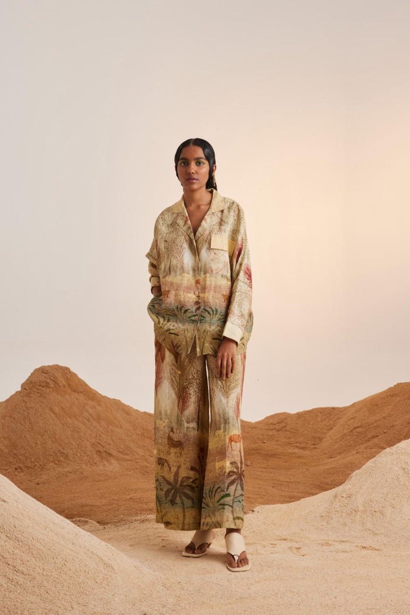 Lounge Set-Woods linen Co-ord Set by CORD for women in Singapore