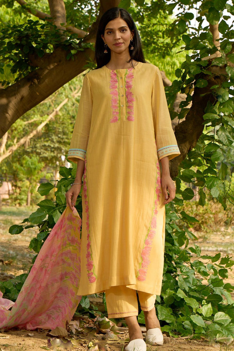Bulbul Kurta Set-Yellow