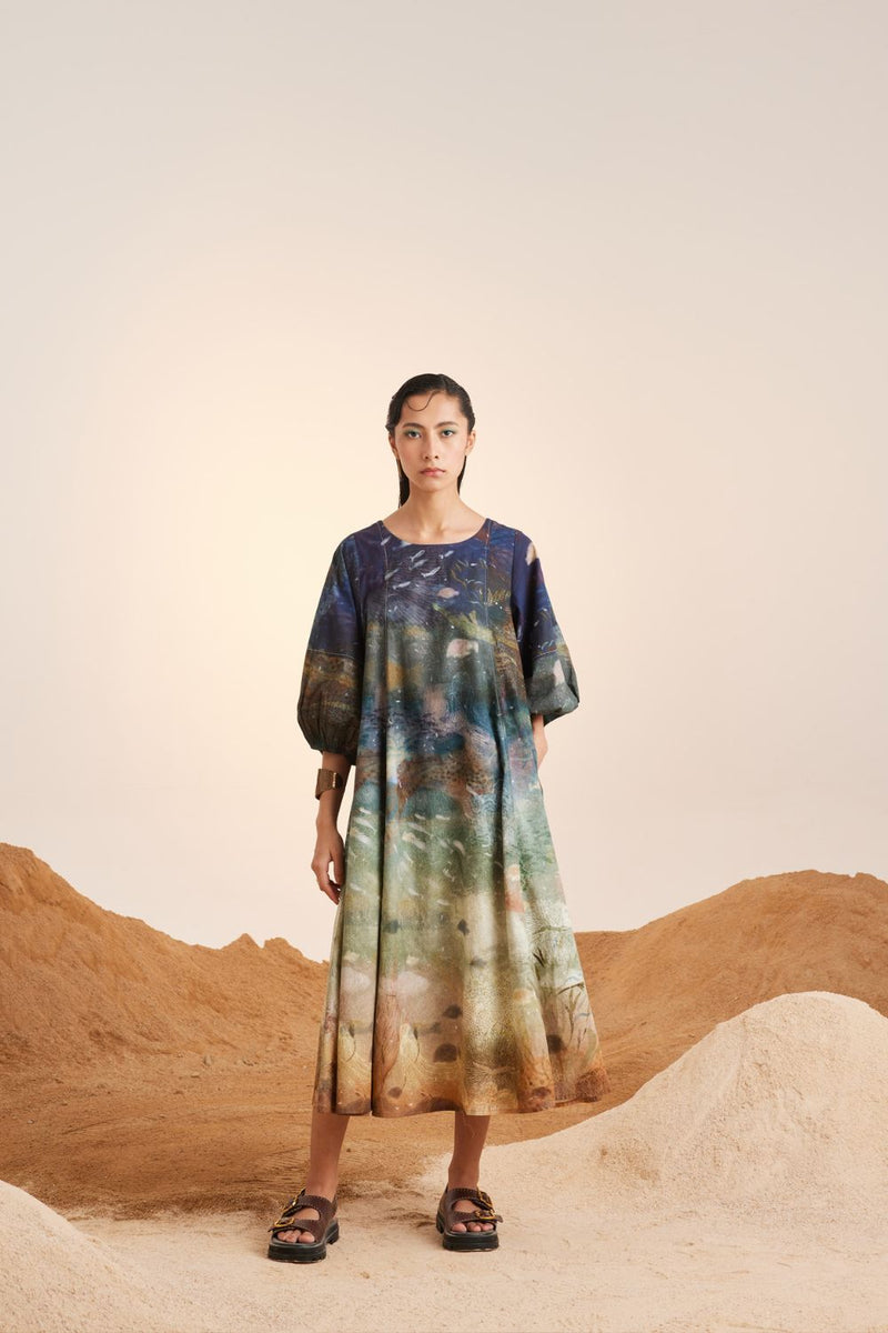 Umbrella Dress-Underwater cotton Dress by CORD for women in Singapore