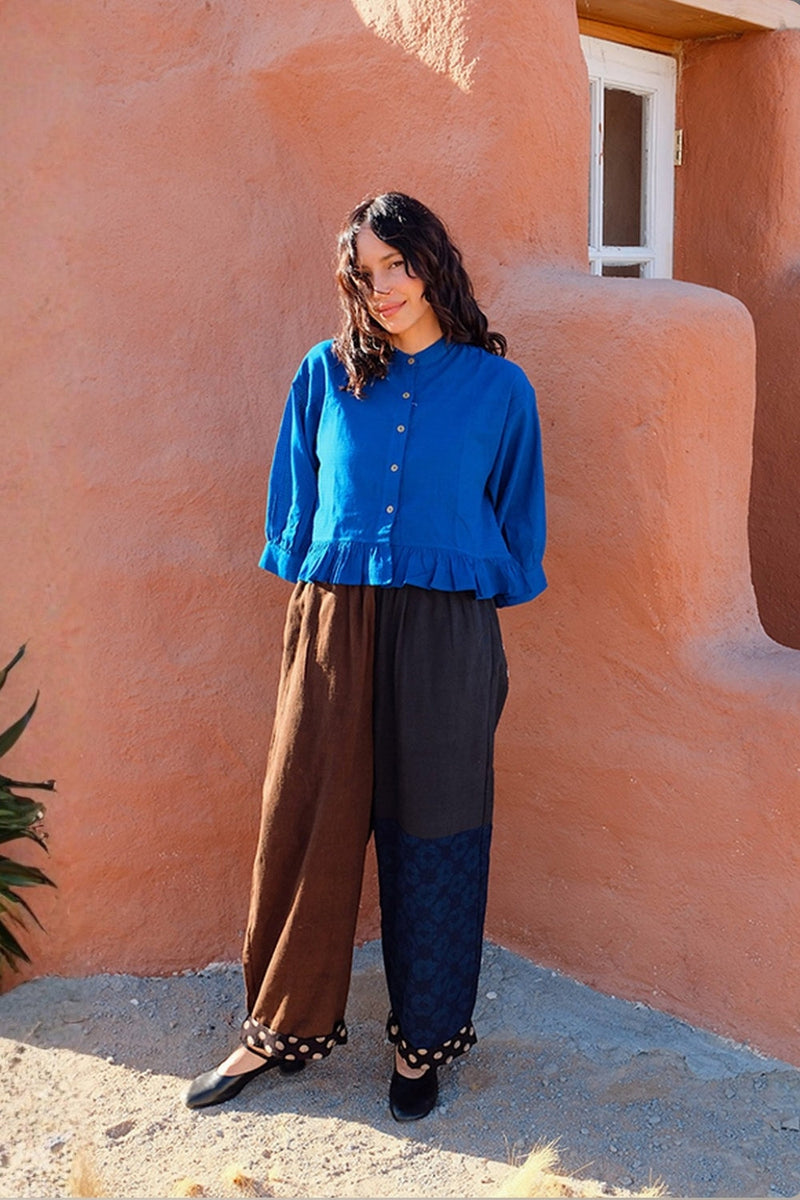 Cool Pants-Dawn hand-woven organic cotton pant/trouser by World of Crow in multi-color for women in Singapore