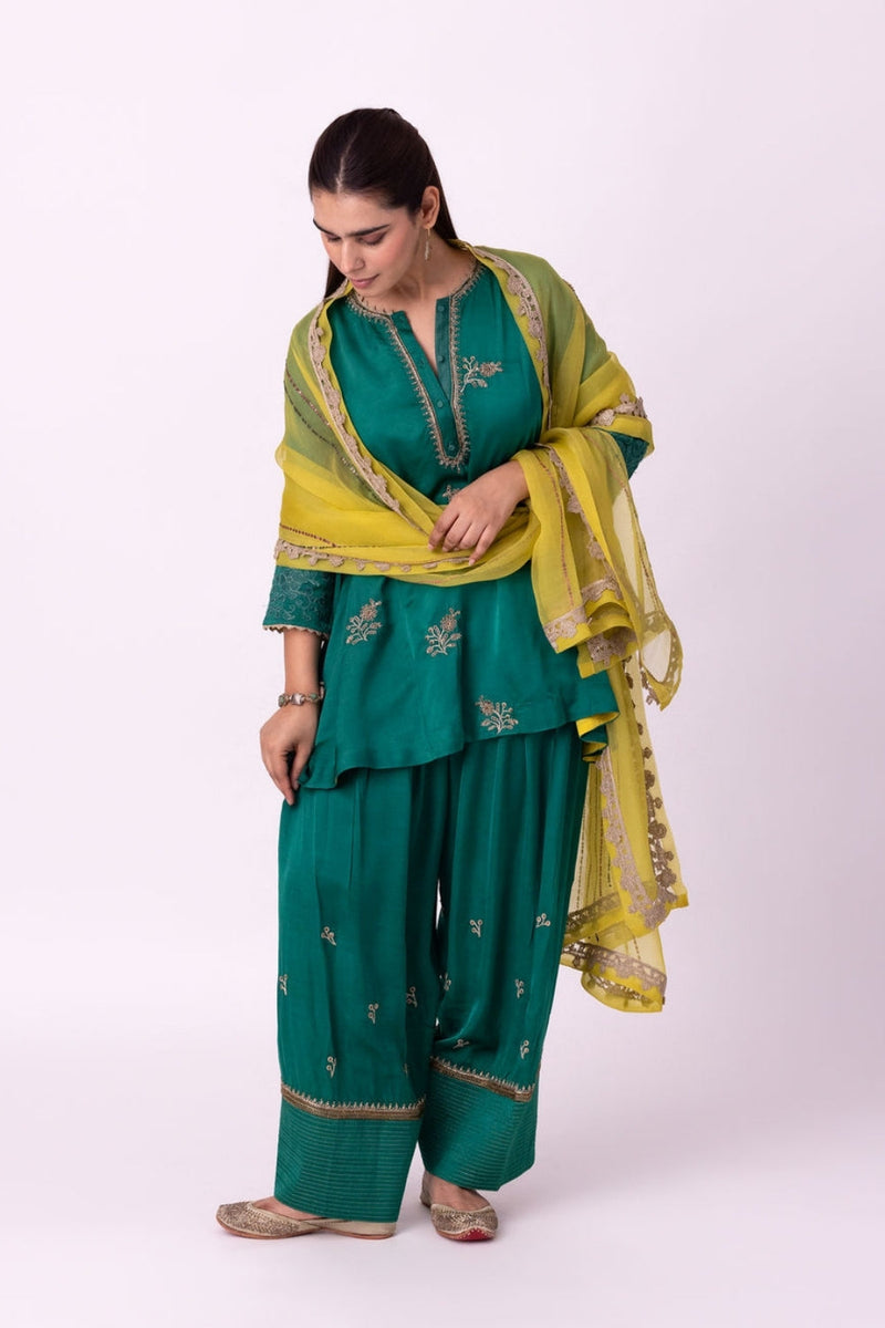 Vadha Dupatta organza dupatta by Shades of India in yellow for women in Singapore