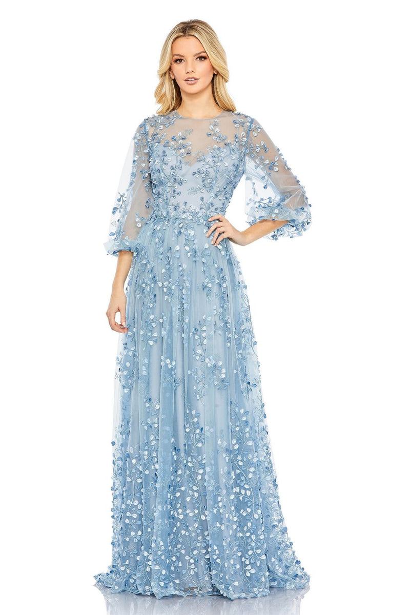 MD-79399 Ice Blue Flared Gown-Blue by Mac Duggal in blue color for women in Singapore