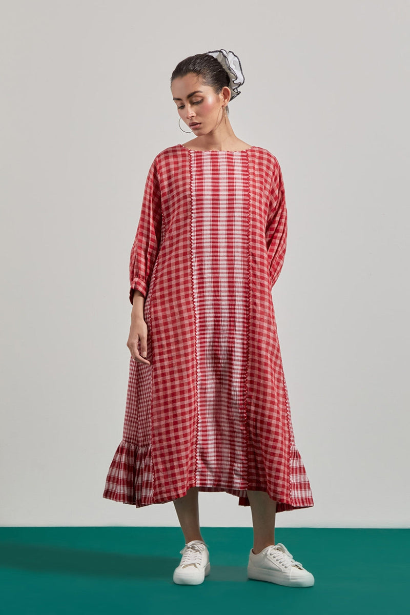 Elysian Red Dress gamcha dress by 145 East in red for women in Singapore